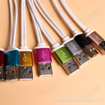 Short Mini 22cm Aluminum 2 In 1 USB Cable For Samsung Iphone